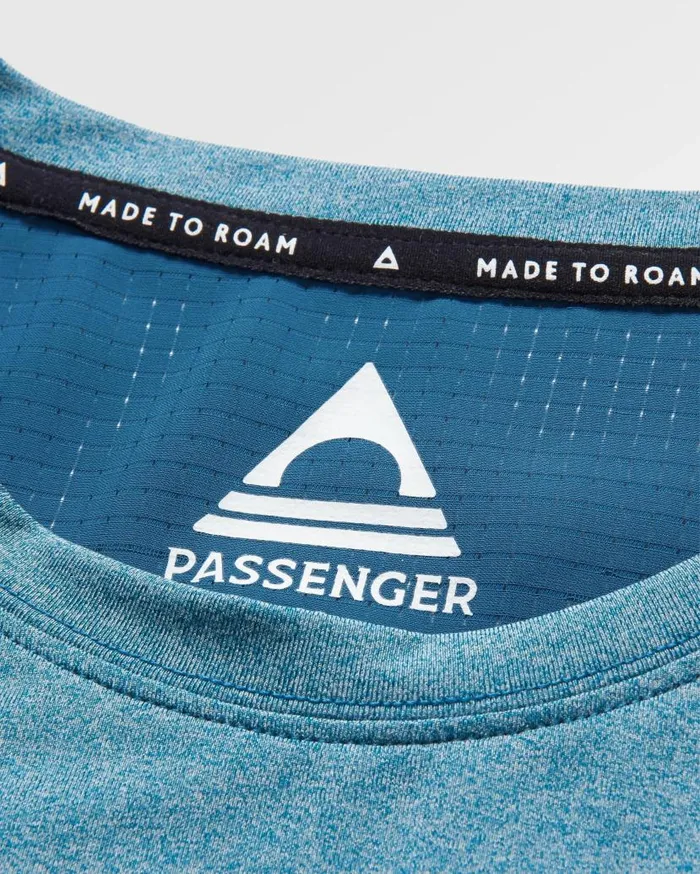 Men Tops Passenger Boardwalk Active Recycled Vest Blue Steel Marl Blue Steel Marl