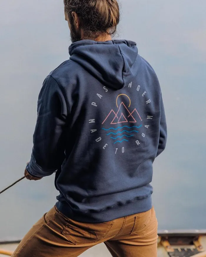 Men Tops Passenger Escapism Recycled Cotton Hoodie Dark Denim Dark Denim