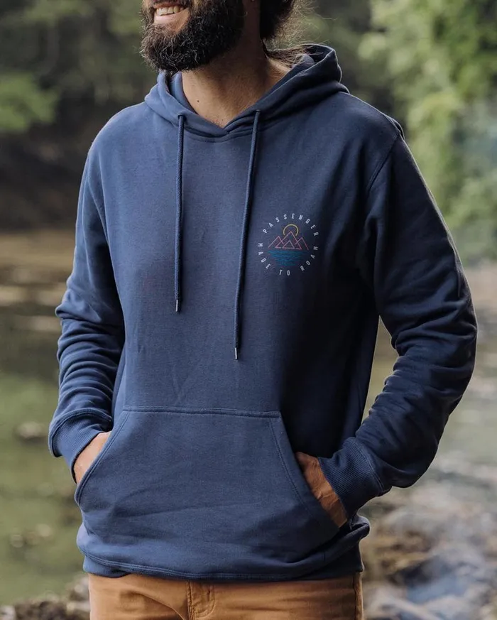 Men Tops Passenger Escapism Recycled Cotton Hoodie Dark Denim Dark Denim