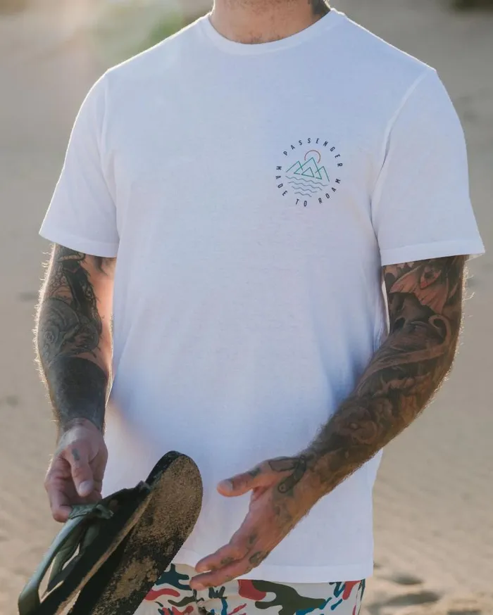 Men Tops Passenger Escapism Recycled Cotton TShirt White White