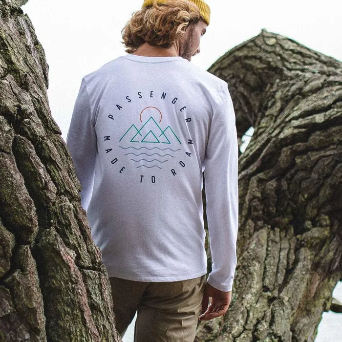 Men Tops Passenger Escapism Recycled LS TShirt White White