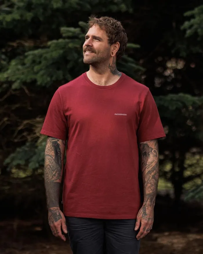 Men Tops Passenger Made To Roam Recycled Cotton TShirt Forest Berry Forest Berry