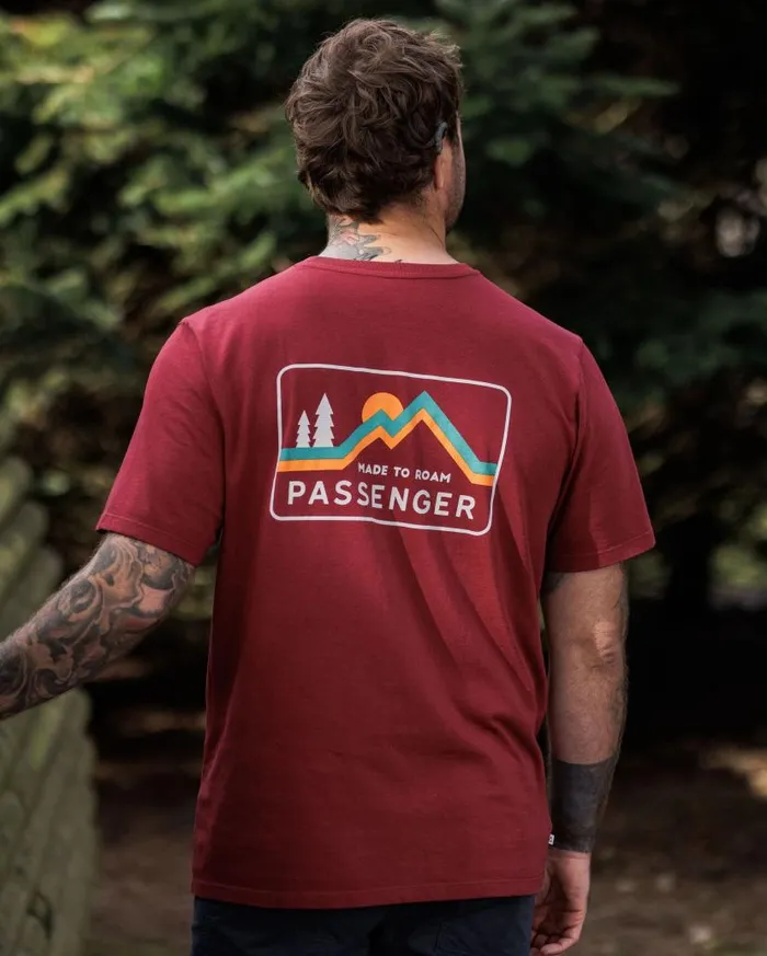 Men Tops Passenger Made To Roam Recycled Cotton TShirt Forest Berry Forest Berry