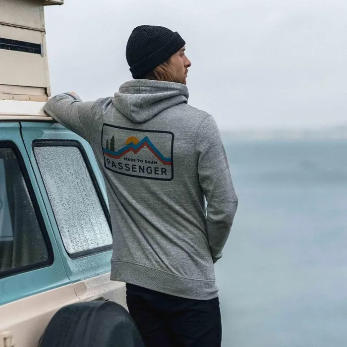 Men Tops Passenger Made To Roam Recycled Hoodie Grey Marl Grey Marl