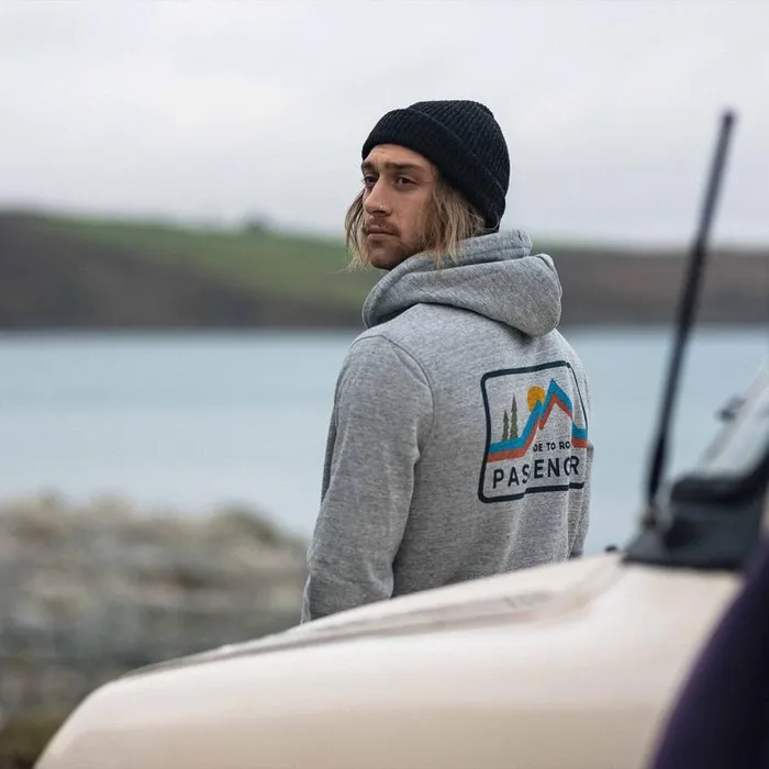Men Tops Passenger Made To Roam Recycled Hoodie Grey Marl Grey Marl