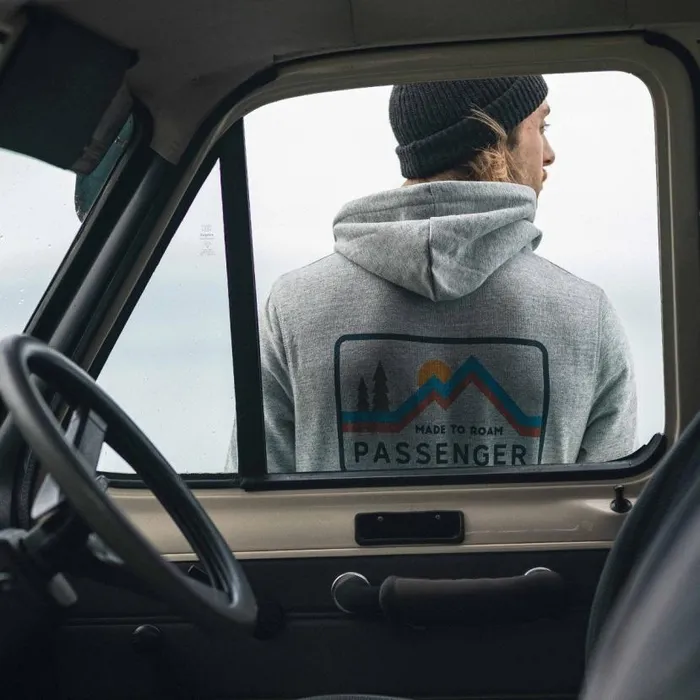 Men Tops Passenger Made To Roam Recycled Hoodie Grey Marl Grey Marl