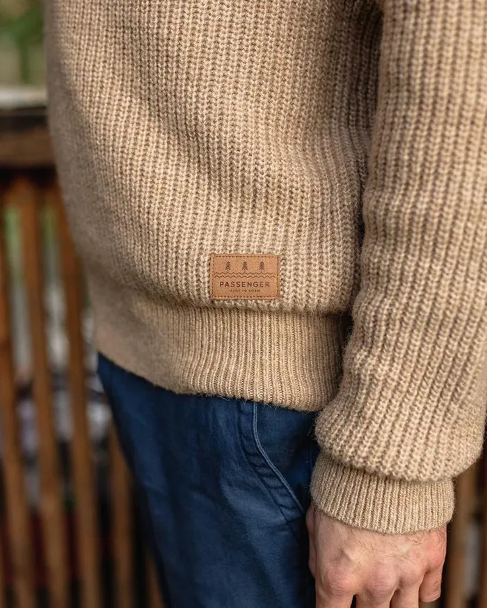Men Tops Passenger Offshore Recycled Knitted Jumper Sand Sand