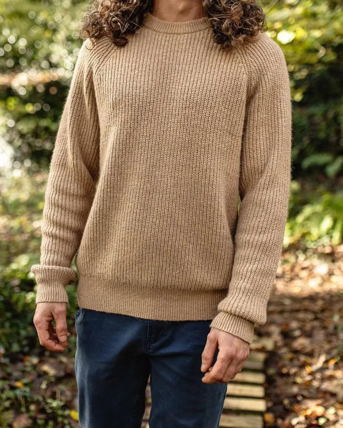 Men Tops Passenger Offshore Recycled Knitted Jumper Sand Sand