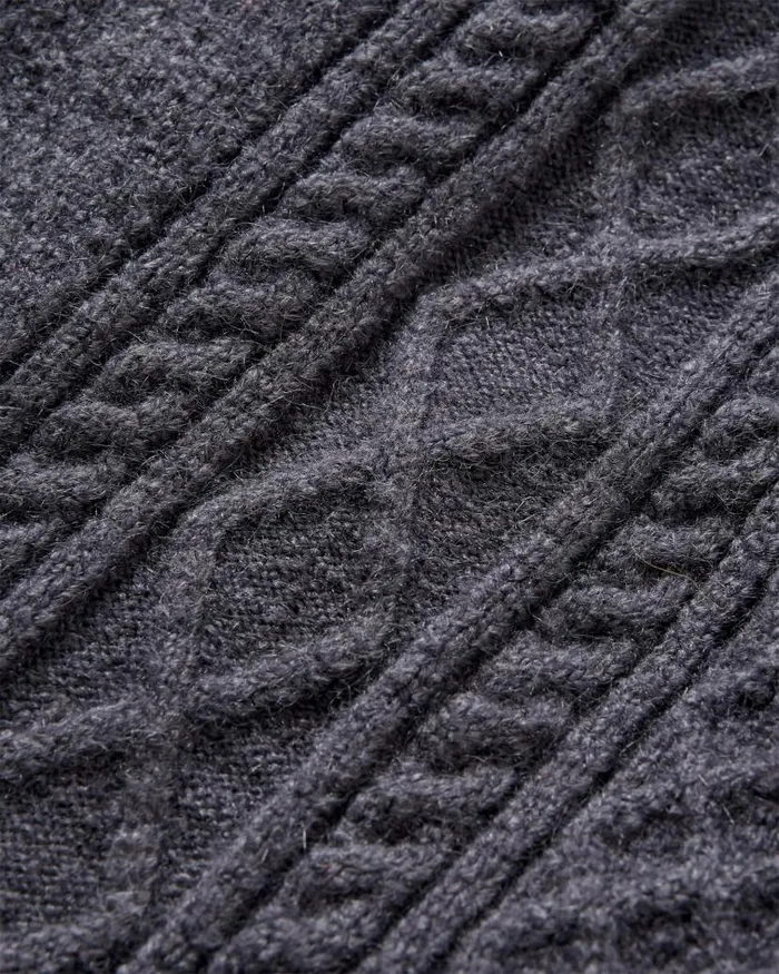 Men Tops Passenger Sandbar Cable Knitted Jumper Charcoal Charcoal