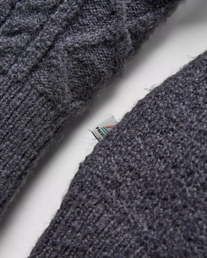 Men Tops Passenger Sandbar Cable Knitted Jumper Charcoal Charcoal