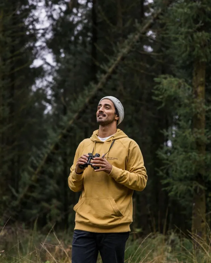 Men Tops Passenger Sundown Recycled Cotton Hoodie Mustard Gold Mustard Gold