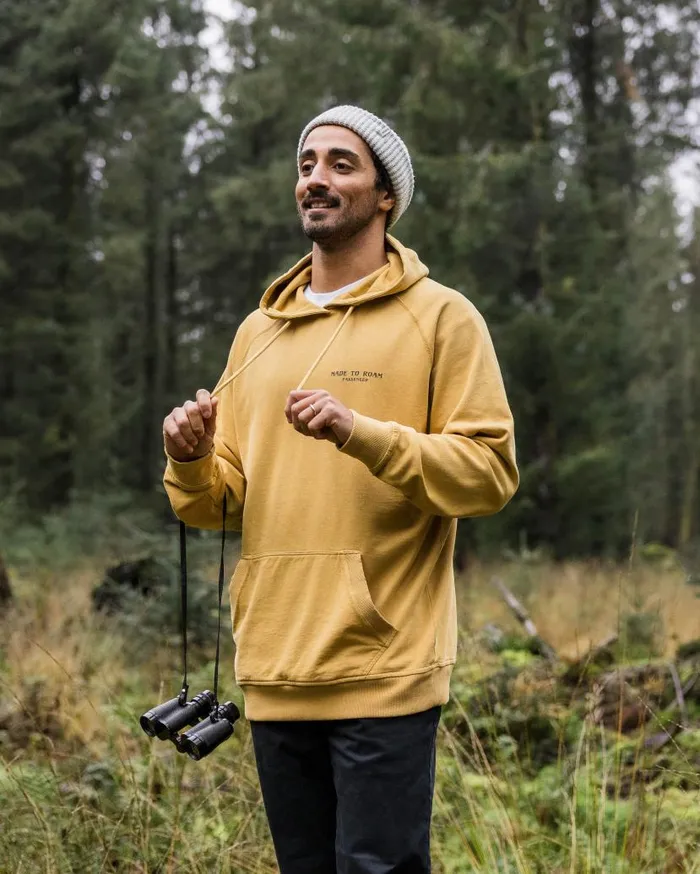 Men Tops Passenger Sundown Recycled Cotton Hoodie Mustard Gold Mustard Gold