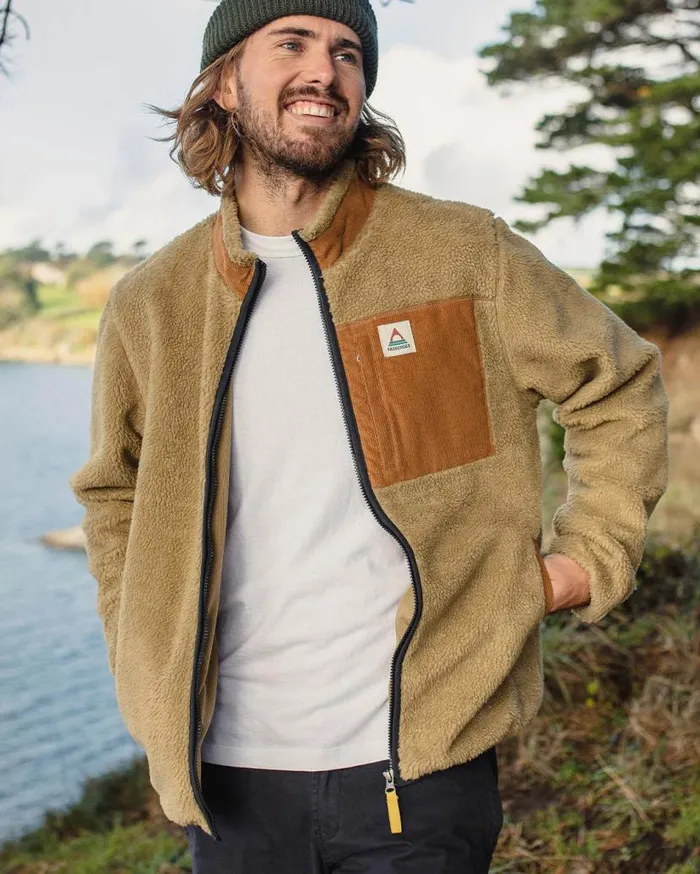 Men Tops Passenger Trekker Recycled DeepPile Sherpa Fleece Biscuit Biscuit