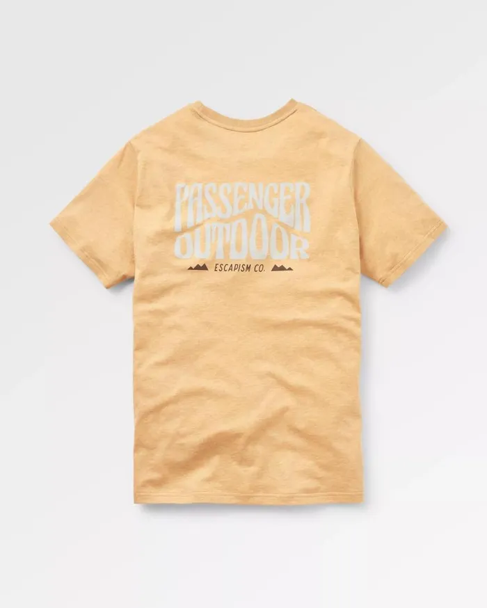 Men Tops Passenger Yuca Organic Cotton TShirt Dusty Ochre Marl Dusty Ochre Marl