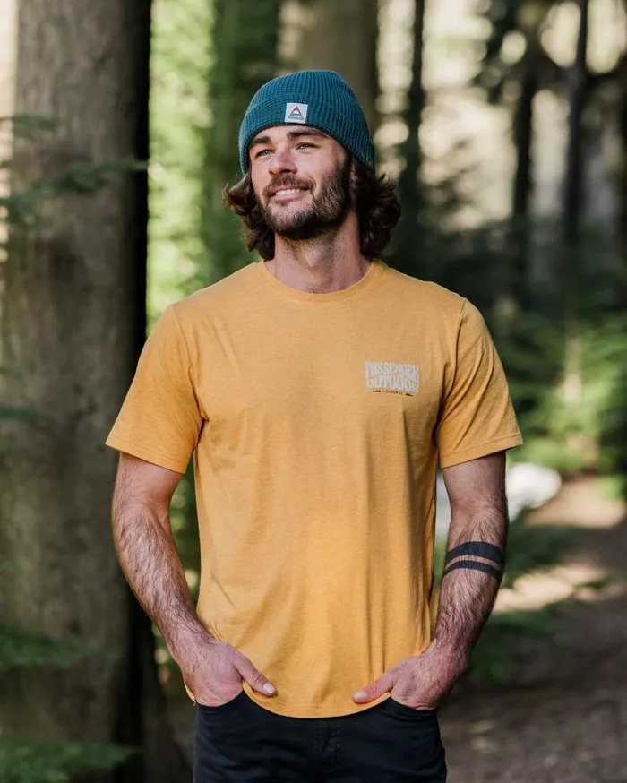 Men Tops Passenger Yuca Organic Cotton TShirt Dusty Ochre Marl Dusty Ochre Marl