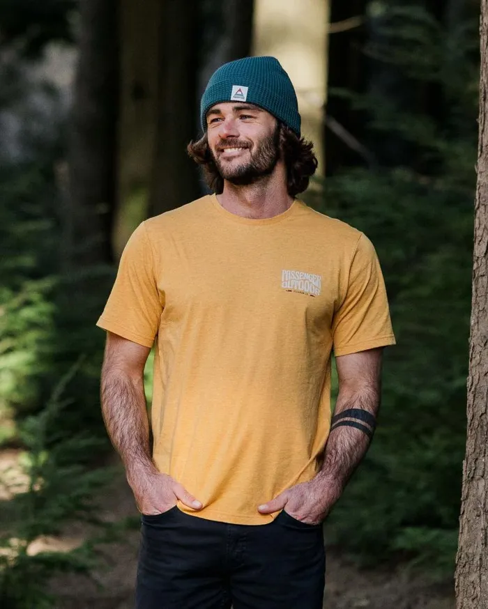 Men Tops Passenger Yuca Organic Cotton TShirt Dusty Ochre Marl Dusty Ochre Marl