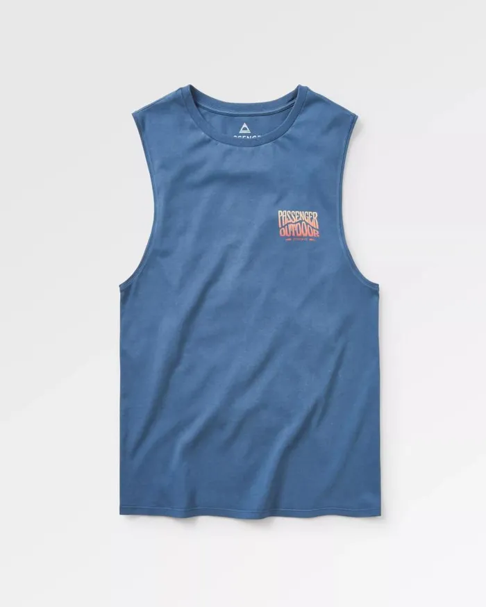 Men Tops Passenger Yuca Recycled Cotton Vest Dark Denim Dark Denim