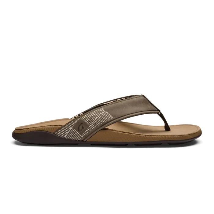 Men Tuahine Mens Waterproof Leather Sandals Hunter Golden Sand Olukai Leather