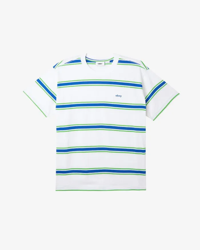 Men TWENTY STRIPE TSHIRT Academy Navy Multi OBEY Clothing TOPS