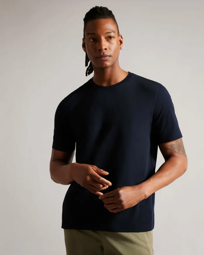 Men TYWINN 8211 Short Sleeve Regular Fit Plain Tshirt Navy Ted Baker Tops Men TYWINN 8211 Short Sleeve Regular Fit Plain Tshirt Navy Ted Baker Tops
