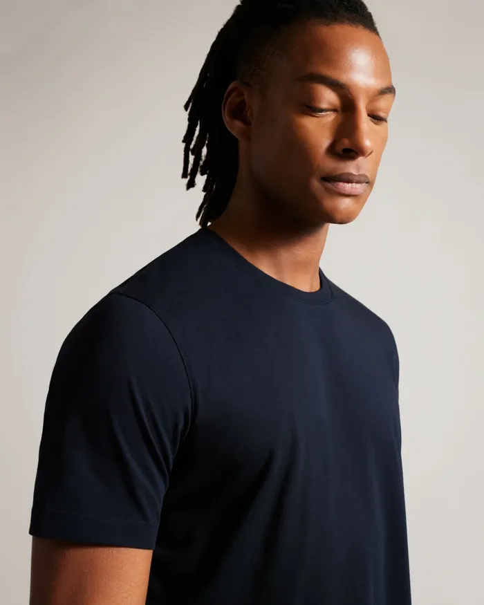 Men TYWINN 8211 Short Sleeve Regular Fit Plain Tshirt Navy Ted Baker Tops Men TYWINN 8211 Short Sleeve Regular Fit Plain Tshirt Navy Ted Baker Tops