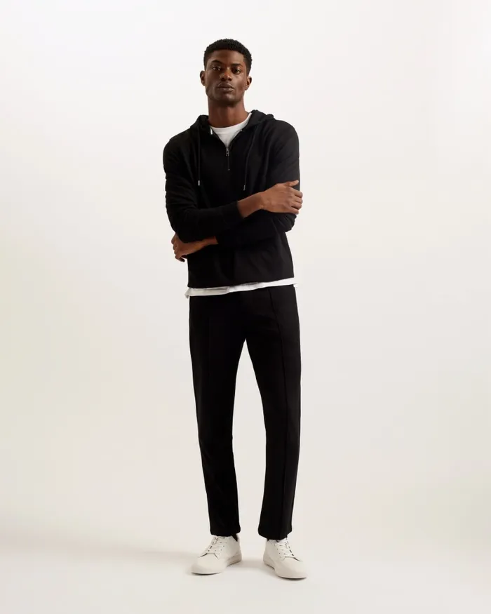 Men VITRON 8211 Slim Fit Creased Jersey Trousers Black Ted Baker Trousers and Chinos Men VITRON 8211 Slim Fit Creased Jersey Trousers Black Ted Baker Trousers and Chinos