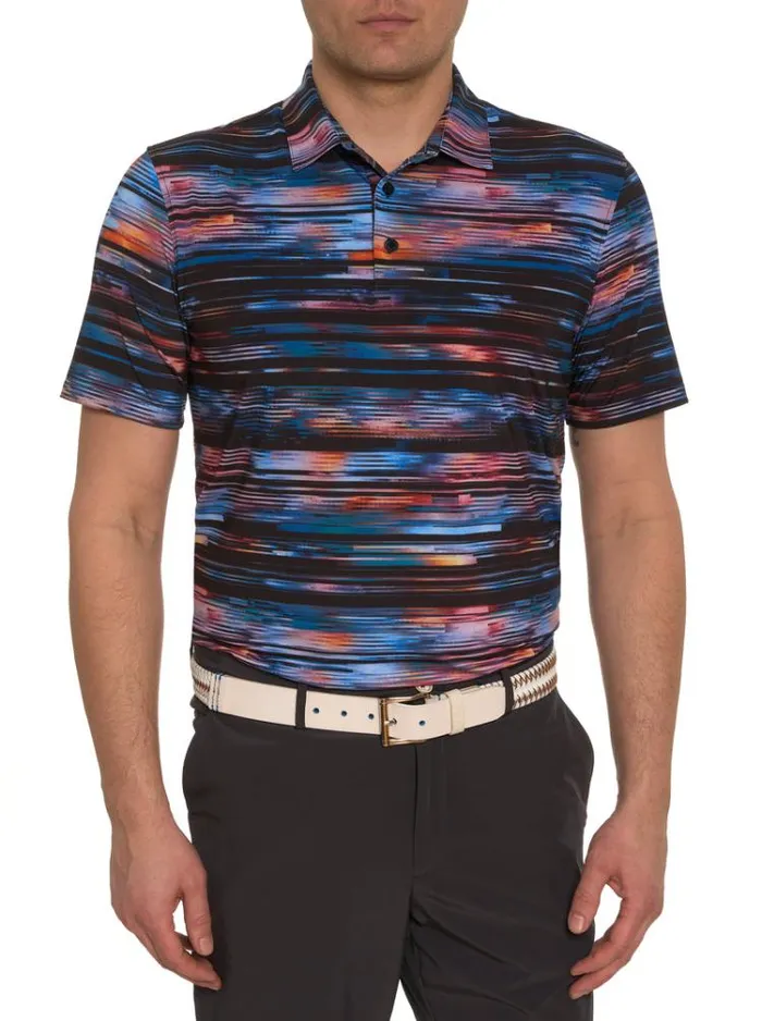 Men WATZMANN KNIT POLO Black Robert Graham Polos and TShirts