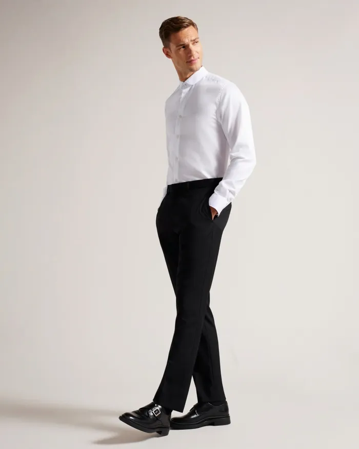 Men WITFOR 8211 Long Sleeve Rounded Collar Shirt White Ted Baker Shirts Men WITFOR 8211 Long Sleeve Rounded Collar Shirt White Ted Baker Shirts