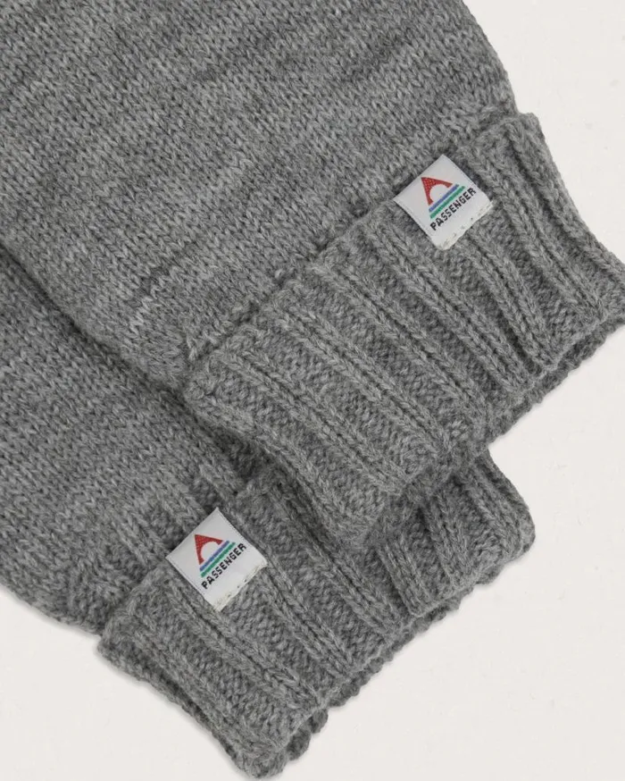 MenWomen Gloves Passenger Gale Recycled Acrylic Knitted Gloves Flecked Grey Marl Flecked Grey Marl