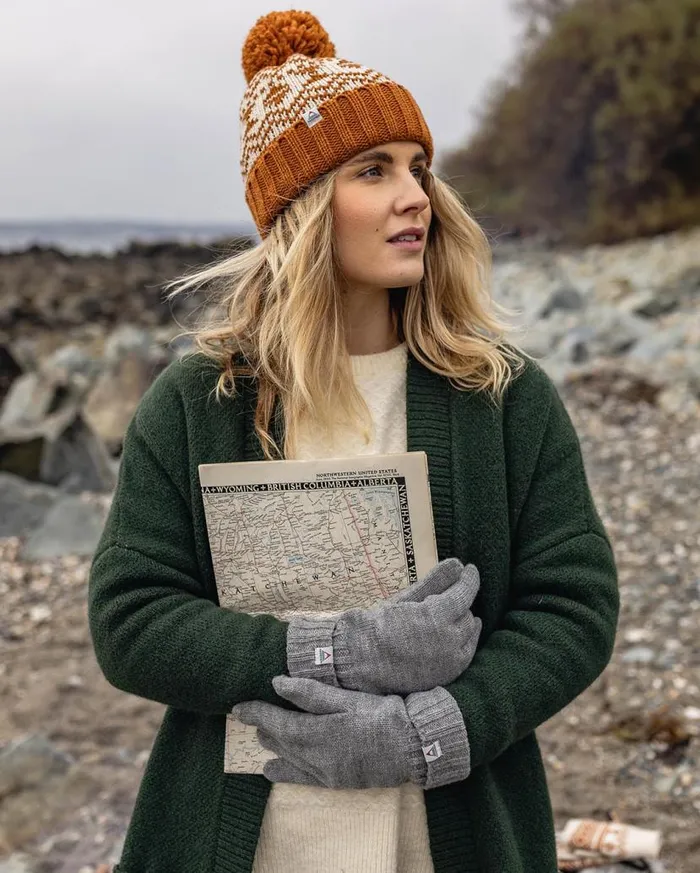 MenWomen Gloves Passenger Gale Recycled Acrylic Knitted Gloves Flecked Grey Marl Flecked Grey Marl