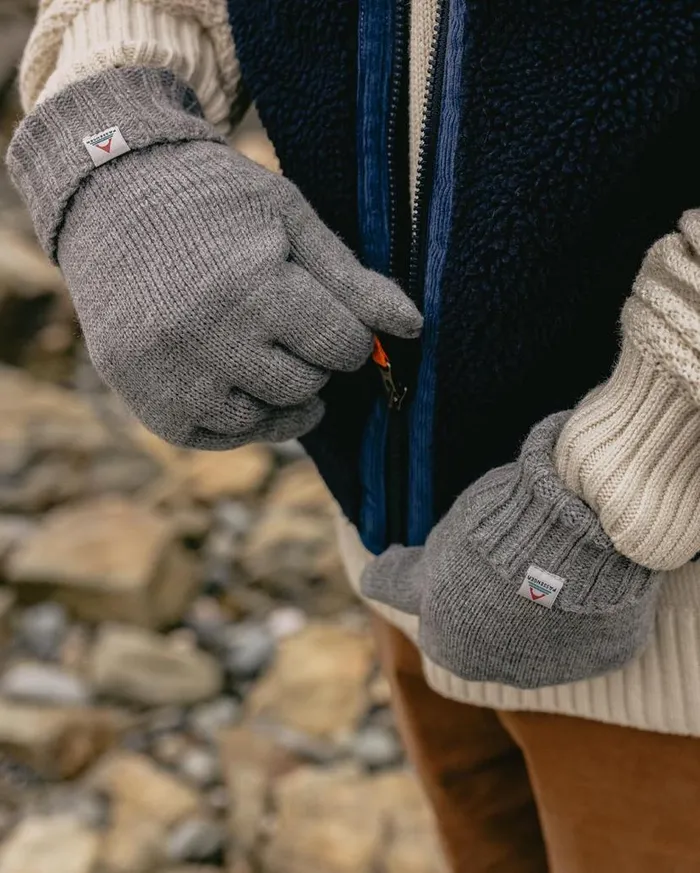 MenWomen Gloves Passenger Gale Recycled Acrylic Knitted Gloves Flecked Grey Marl Flecked Grey Marl