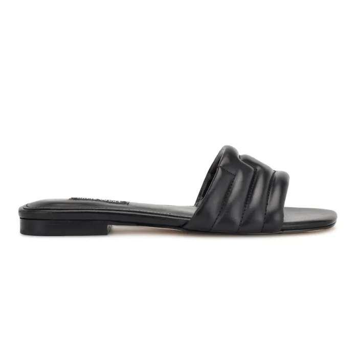 Menqs Flat Slide Sandals Black Women Nine West Sandals