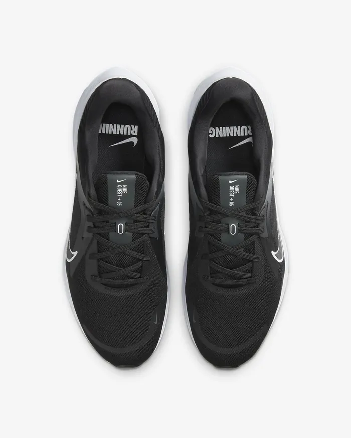 Mens Nike Quest 5 BlackSmoke GreyDark Smoke GreyWhite Nike First Day Kicks