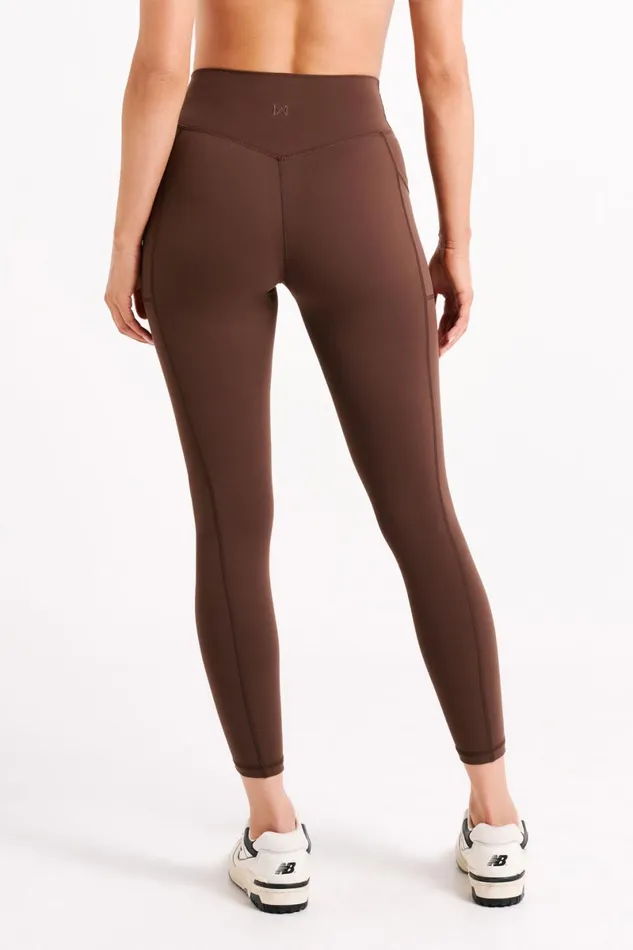 Meshki Activewear Briar V Back Leggings With Pockets 8211 Dark Chocolate Darkchocolate 8211 Women