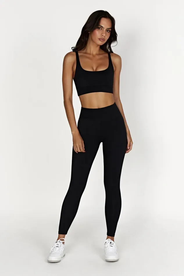 Meshki Activewear Elise V Back Cami Crop Top 8211 Black Black 8211 Women