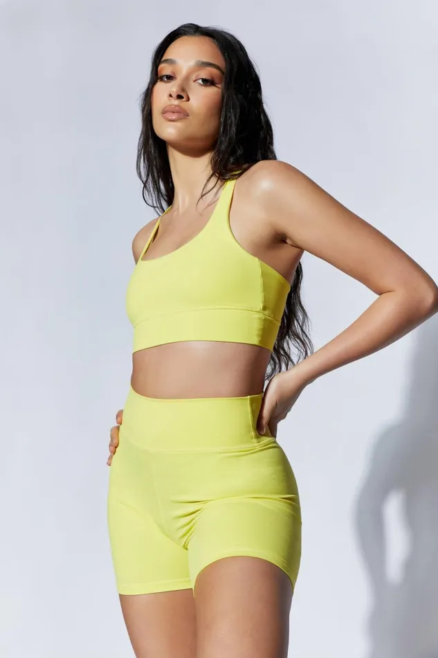 Meshki Activewear Elise V Back Cami Crop Top 8211 Yellow Yellow 8211 Women Meshki Activewear Elise V Back Cami Crop Top 8211 Yellow Yellow 8211 Women