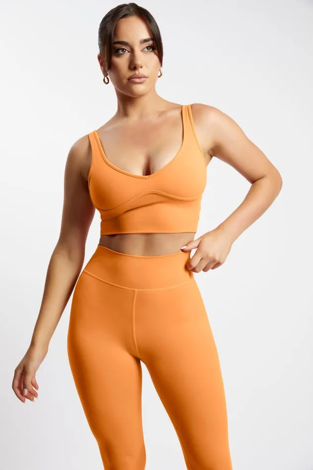 Meshki Activewear Venus V Back Leggings 8211 Tangerine Tangerine 8211 Women Meshki Activewear Venus V Back Leggings 8211 Tangerine Tangerine 8211 Women