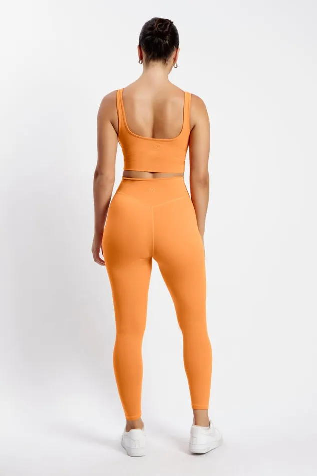 Meshki Activewear Venus V Back Leggings 8211 Tangerine Tangerine 8211 Women Meshki Activewear Venus V Back Leggings 8211 Tangerine Tangerine 8211 Women