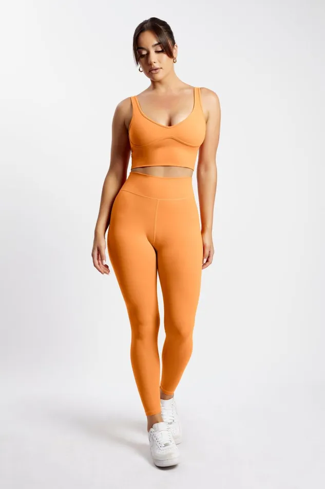 Meshki Activewear Venus V Back Leggings 8211 Tangerine Tangerine 8211 Women Meshki Activewear Venus V Back Leggings 8211 Tangerine Tangerine 8211 Women