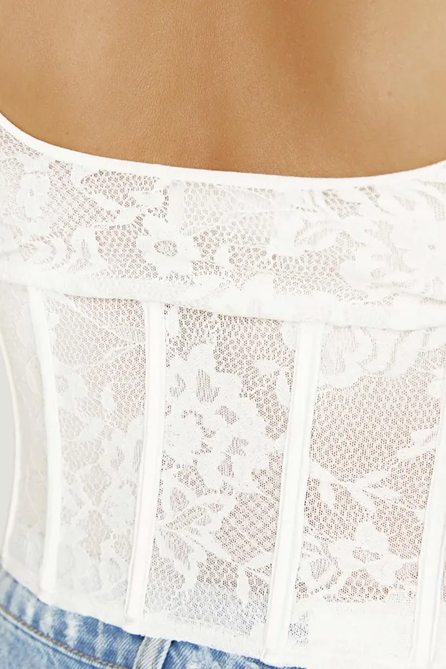 Meshki Bachelorette Elsie Lace Bustier Top 8211 White White 8211 Women