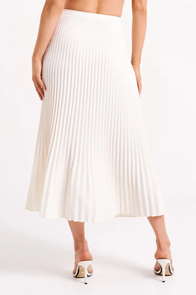 Meshki Basic Bottoms Twyla Pleated Suiting Maxi Skirt 8211 Ivory Ivory 8211 Women