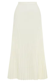 Meshki Basic Bottoms Twyla Pleated Suiting Maxi Skirt 8211 Ivory Ivory 8211 Women