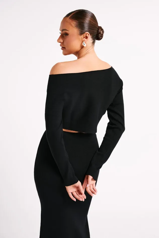 Meshki Basic Tops Avani Oversized One Shoulder Jumper 8211 Black Black 8211 Women
