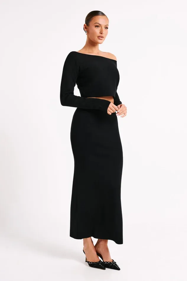 Meshki Basic Tops Avani Oversized One Shoulder Jumper 8211 Black Black 8211 Women
