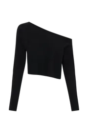 Meshki Basic Tops Avani Oversized One Shoulder Jumper 8211 Black Black 8211 Women