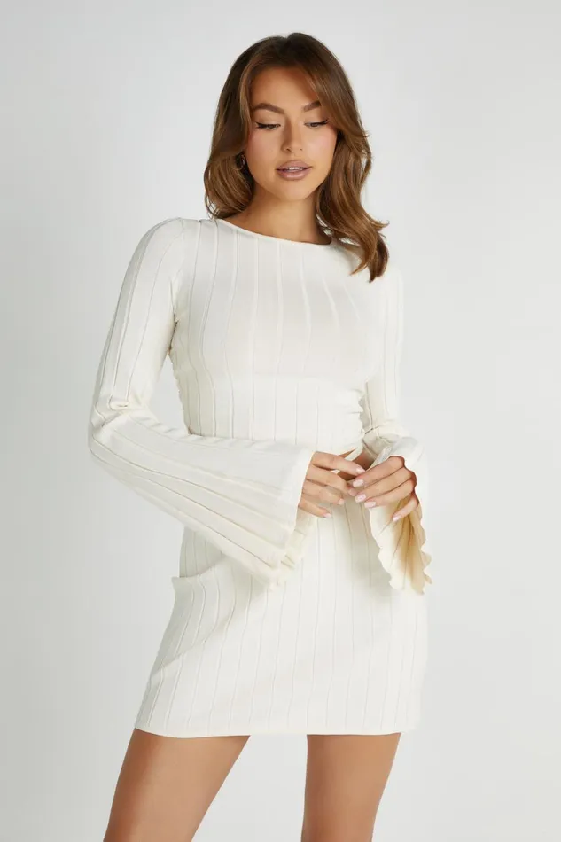 Meshki Basic Tops Celine Twist Back Extreme Rib Top 8211 Ivory Ivory 8211 Women
