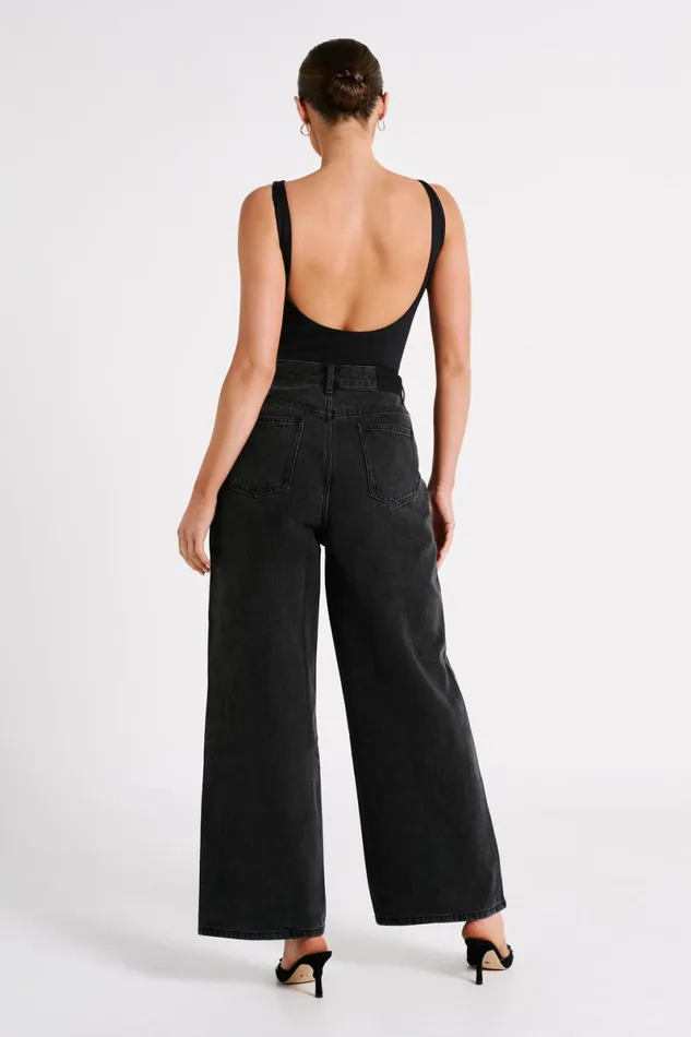 Meshki Basic Tops Fiona Recycled Nylon Low Back Bodysuit 8211 Black Black 8211 Women