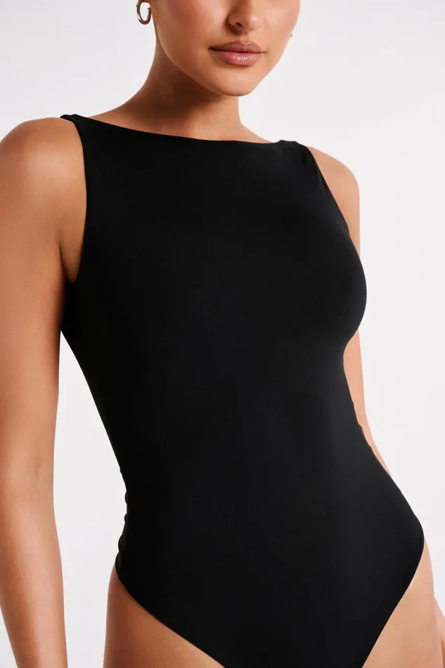 Meshki Basic Tops Fiona Recycled Nylon Low Back Bodysuit 8211 Black Black 8211 Women