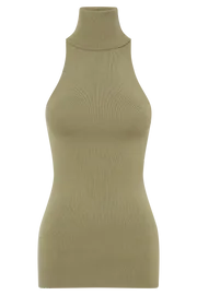 Meshki Basic Tops Kelsea Sleeveless Turtleneck Top 8211 Olive Olive 8211 Women