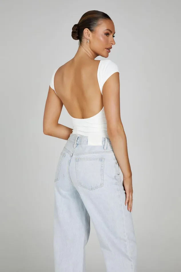 Meshki Basic Tops Reyna Recycled Nylon Longline Top 8211 White White 8211 Women